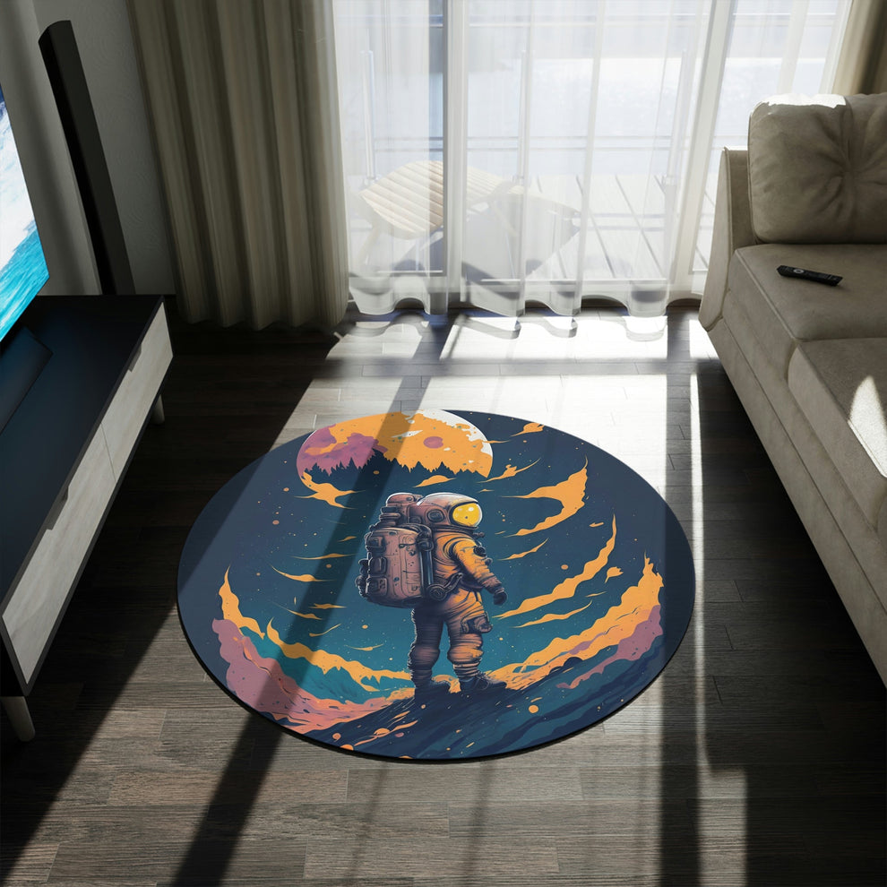 The Cosmic Astronaut Round Rug - MyTuftedRugs.com 